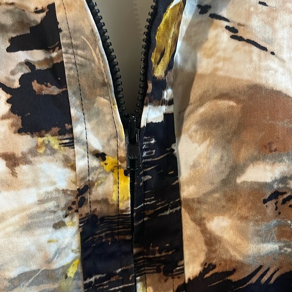 Coldwater Creek Women's Artistic Bomber Jacket - Brown and Yellow - Picture 7 of 9